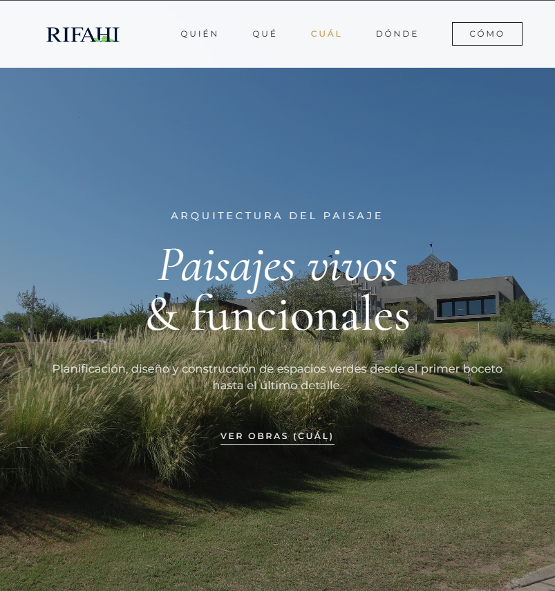 Proyecto de diseño web para empresa de paisajismo en Buenos Aires